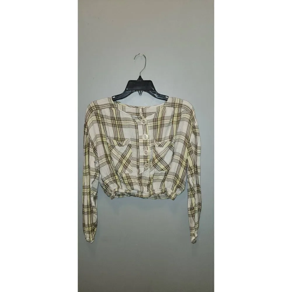 Free People Plaid Blouse